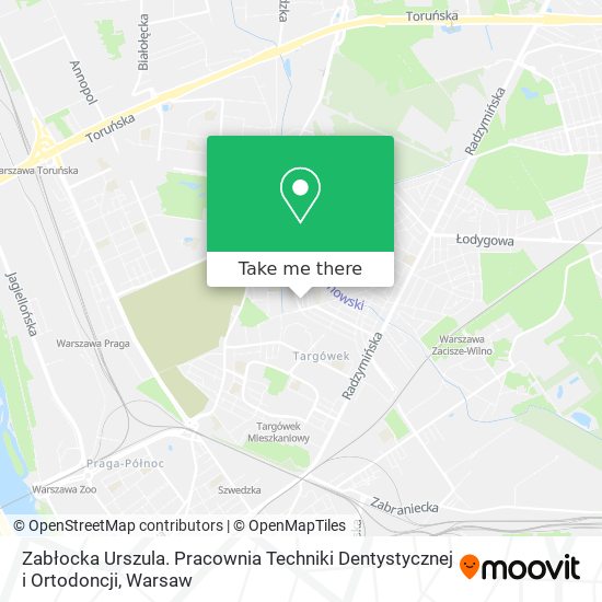 Zabłocka Urszula. Pracownia Techniki Dentystycznej i Ortodoncji map