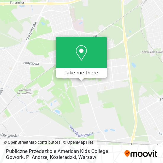 Карта Publiczne Przedszkole American Kids College Gowork. Pl Andrzej Kosieradzki