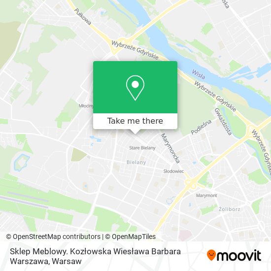 Sklep Meblowy. Kozłowska Wiesława Barbara Warszawa map