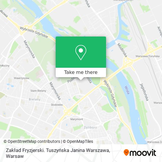 Zakład Fryzjerski. Tuszyńska Janina Warszawa map