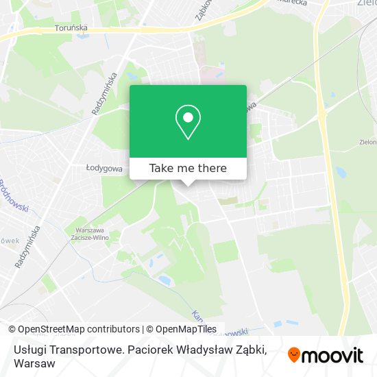 Usługi Transportowe. Paciorek Władysław Ząbki map