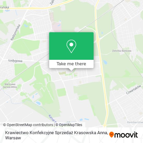 Карта Krawiectwo Konfekcyjne Sprzedaż Krasowska Anna