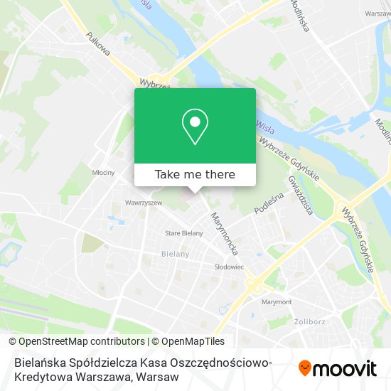 Bielańska Spółdzielcza Kasa Oszczędnościowo-Kredytowa Warszawa map