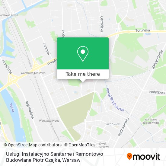 Usługi Instalacyjno Sanitarne i Remontowo Budowlane Piotr Czajka map