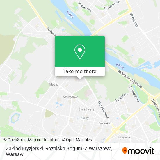 Карта Zakład Fryzjerski. Rozalska Bogumiła Warszawa