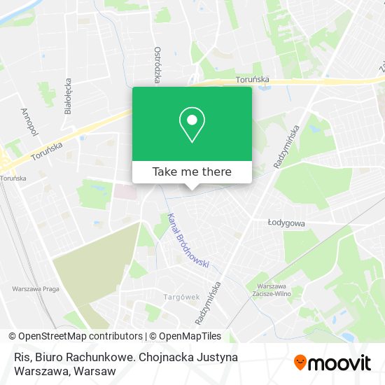 Ris, Biuro Rachunkowe. Chojnacka Justyna Warszawa map