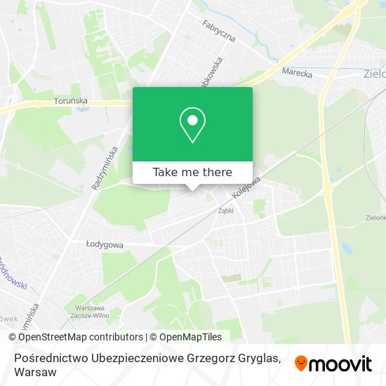 Pośrednictwo Ubezpieczeniowe Grzegorz Gryglas map