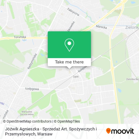 Jóźwik Agnieszka - Sprzedaż Art. Spożywczych i Przemysłowych map