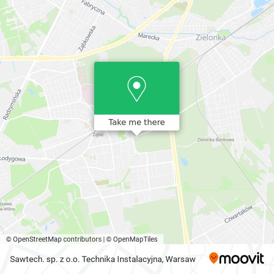 Карта Sawtech. sp. z o.o. Technika Instalacyjna