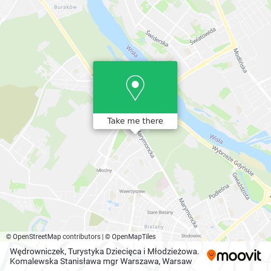 Wędrowniczek, Turystyka Dziecięca i Młodzieżowa. Komalewska Stanisława mgr Warszawa map