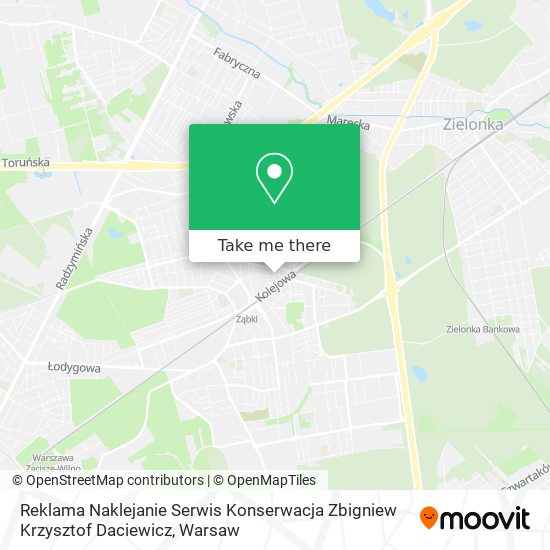 Reklama Naklejanie Serwis Konserwacja Zbigniew Krzysztof Daciewicz map