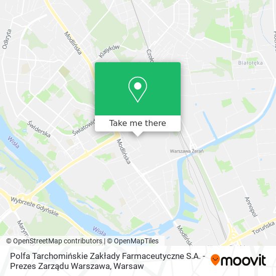 Карта Polfa Tarchomińskie Zakłady Farmaceutyczne S.A. - Prezes Zarządu Warszawa