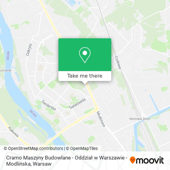 Cramo Maszyny Budowlane - Oddział w Warszawie - Modlińska map