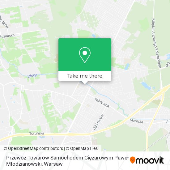 Przewóz Towarów Samochodem Ciężarowym Paweł Młodzianowski map