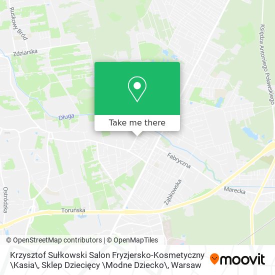 Krzysztof Sułkowski Salon Fryzjersko-Kosmetyczny \Kasia\, Sklep Dziecięcy \Modne Dziecko\ map