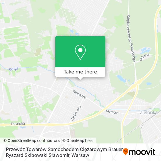 Przewóz Towarów Samochodem Ciężarowym Brauer Ryszard Skibowski Sławomir map