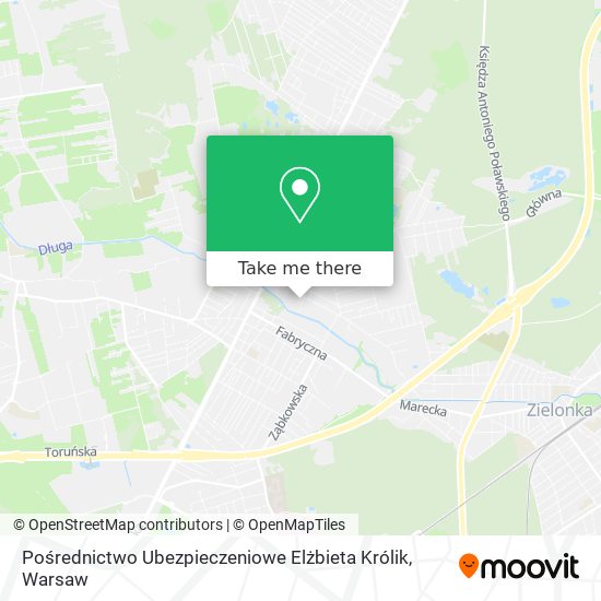 Pośrednictwo Ubezpieczeniowe Elżbieta Królik map