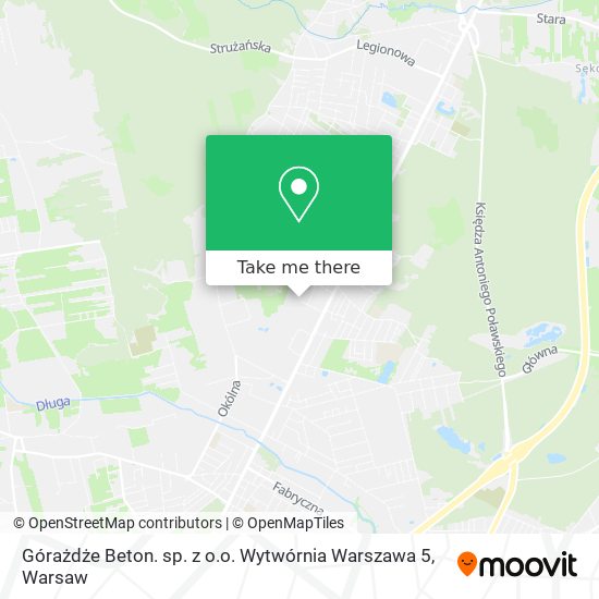 Górażdże Beton. sp. z o.o. Wytwórnia Warszawa 5 map