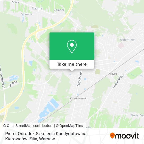 Piero. Ośrodek Szkolenia Kandydatów na Kierowców. Filia map