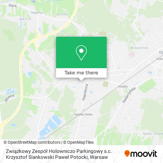 Związkowy Zespół Holowniczo Parkingowy s.c. Krzysztof Siankowski Paweł Potocki map