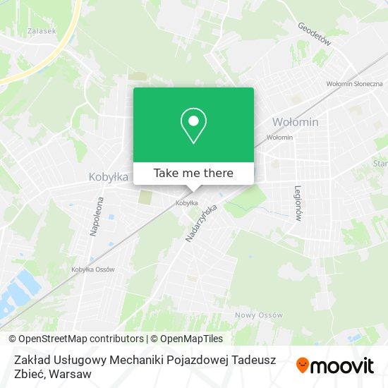 Zakład Usługowy Mechaniki Pojazdowej Tadeusz Zbieć map