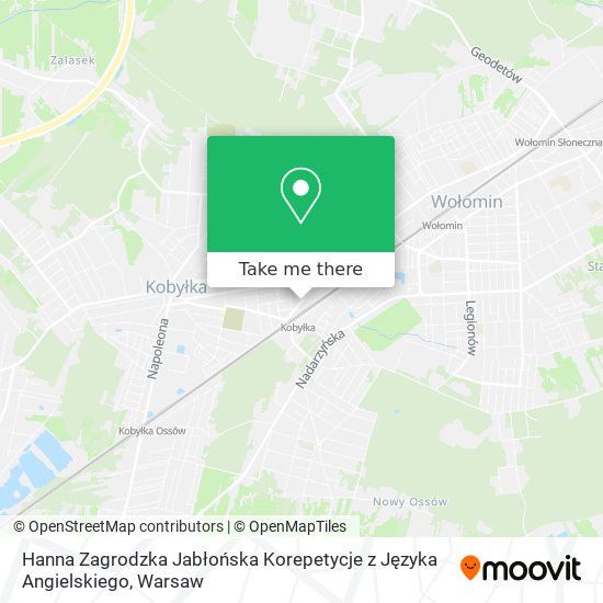 Hanna Zagrodzka Jabłońska Korepetycje z Języka Angielskiego map