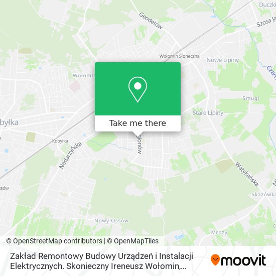 Zakład Remontowy Budowy Urządzeń i Instalacji Elektrycznych. Skonieczny Ireneusz Wołomin map