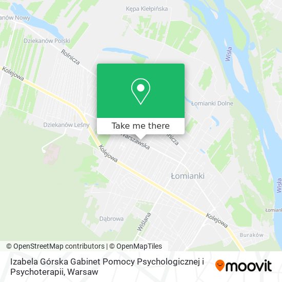 Izabela Górska Gabinet Pomocy Psychologicznej i Psychoterapii map