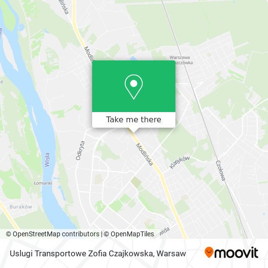 Карта Uslugi Transportowe Zofia Czajkowska