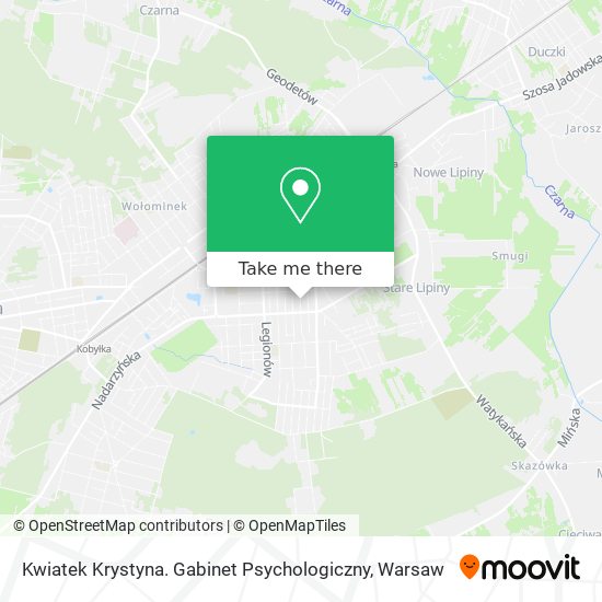 Kwiatek Krystyna. Gabinet Psychologiczny map