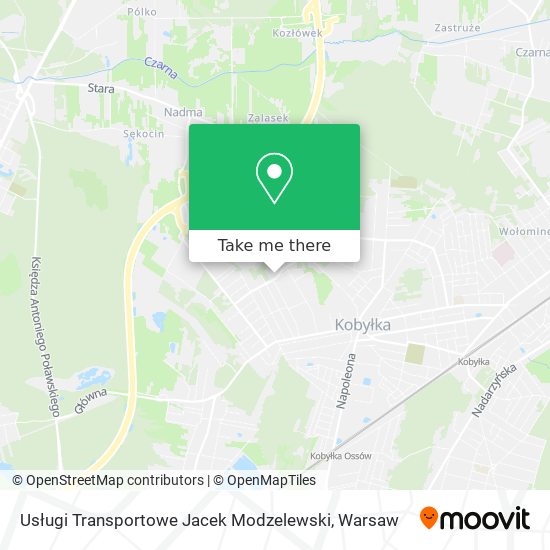 Usługi Transportowe Jacek Modzelewski map