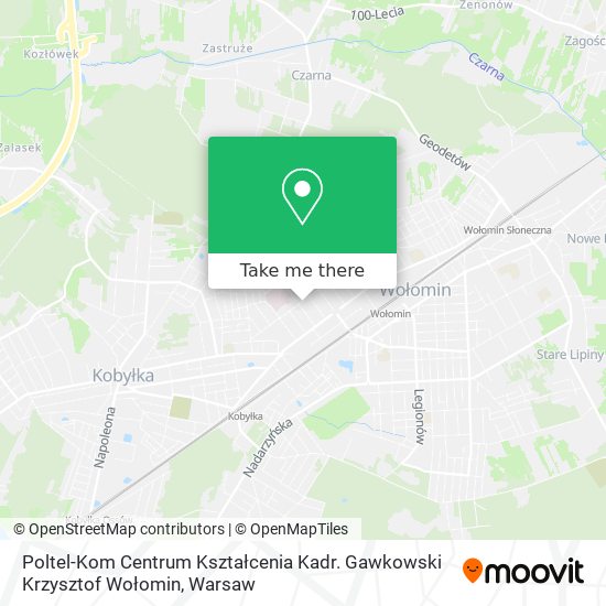 Poltel-Kom Centrum Kształcenia Kadr. Gawkowski Krzysztof Wołomin map