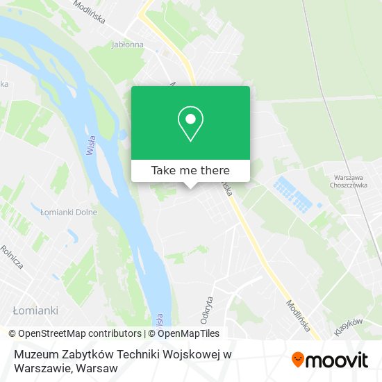 Карта Muzeum Zabytków Techniki Wojskowej w Warszawie