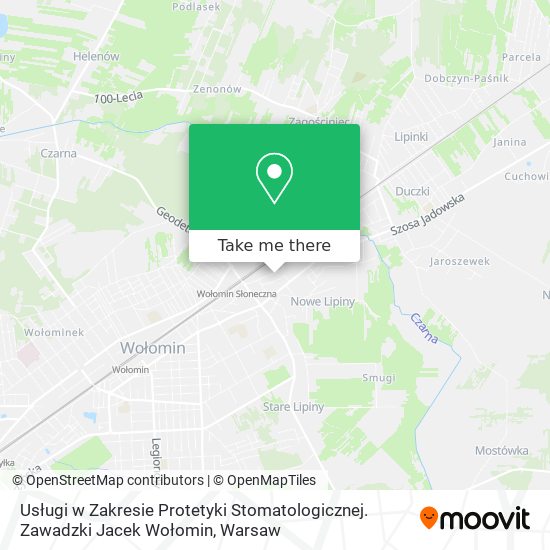 Usługi w Zakresie Protetyki Stomatologicznej. Zawadzki Jacek Wołomin map