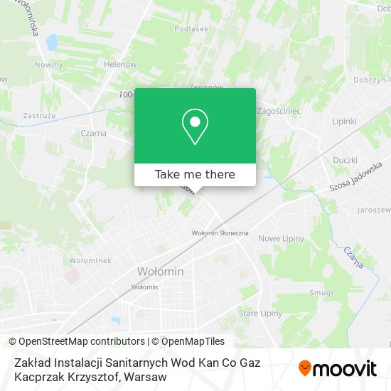 Zakład Instalacji Sanitarnych Wod Kan Co Gaz Kacprzak Krzysztof map