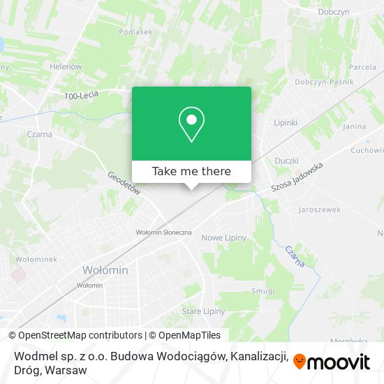 Карта Wodmel sp. z o.o. Budowa Wodociągów, Kanalizacji, Dróg