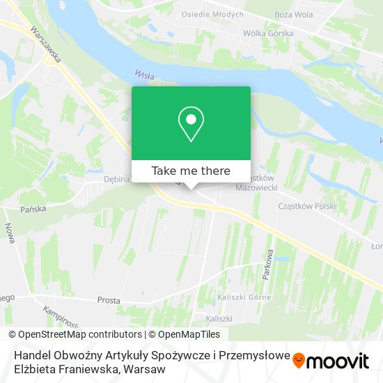 Handel Obwoźny Artykuły Spożywcze i Przemysłowe Elżbieta Franiewska map