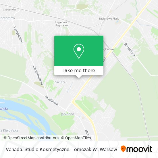 Vanada. Studio Kosmetyczne. Tomczak W. map