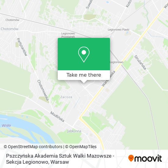 Pszczyńska Akademia Sztuk Walki Mazowsze - Sekcja Legionowo map