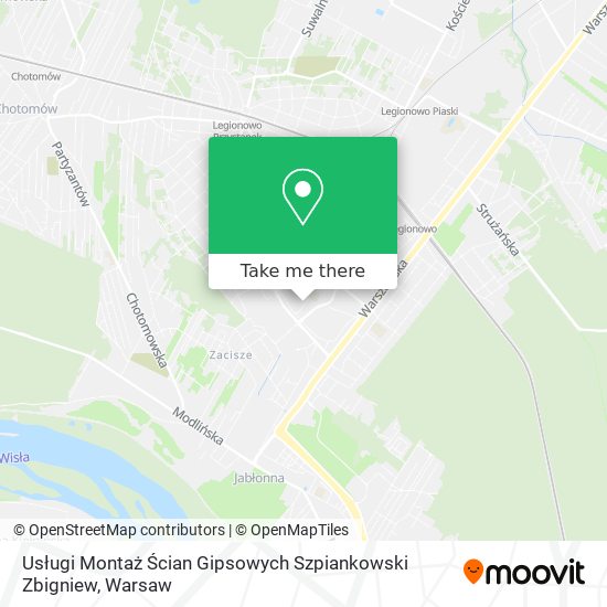 Usługi Montaż Ścian Gipsowych Szpiankowski Zbigniew map