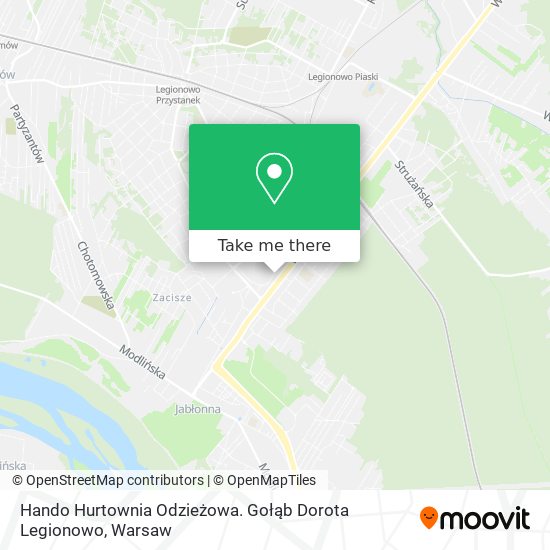 Hando Hurtownia Odzieżowa. Gołąb Dorota Legionowo map