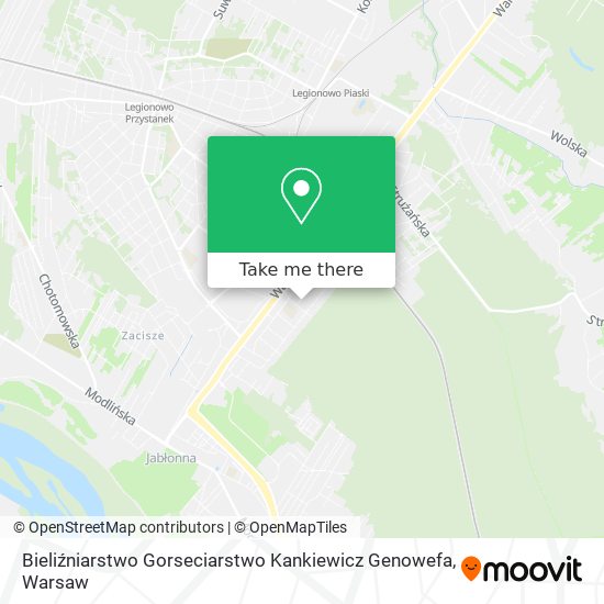 Bieliźniarstwo Gorseciarstwo Kankiewicz Genowefa map