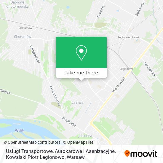 Usługi Transportowe, Autokarowe i Asenizacyjne. Kowalski Piotr Legionowo map