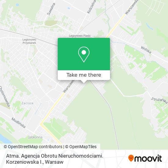 Atma. Agencja Obrotu Nieruchomościami. Korzeniowska I. map