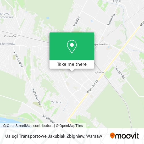 Карта Usługi Transportowe Jakubiak Zbigniew