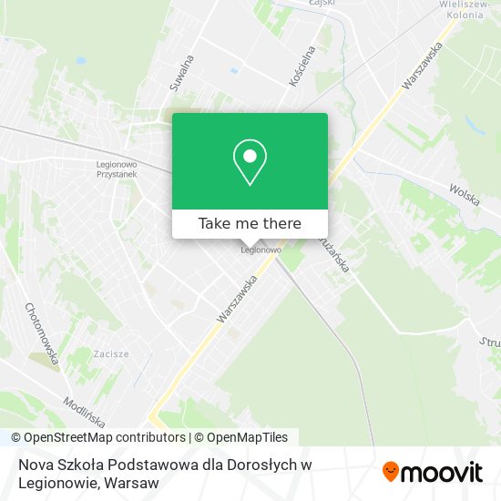 Nova Szkoła Podstawowa dla Dorosłych w Legionowie map