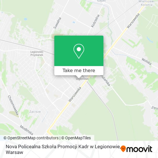 Nova Policealna Szkoła Promocji Kadr w Legionowie map