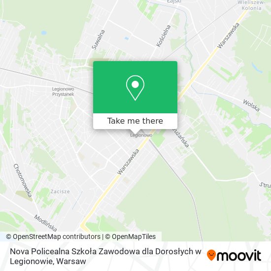 Nova Policealna Szkoła Zawodowa dla Dorosłych w Legionowie map