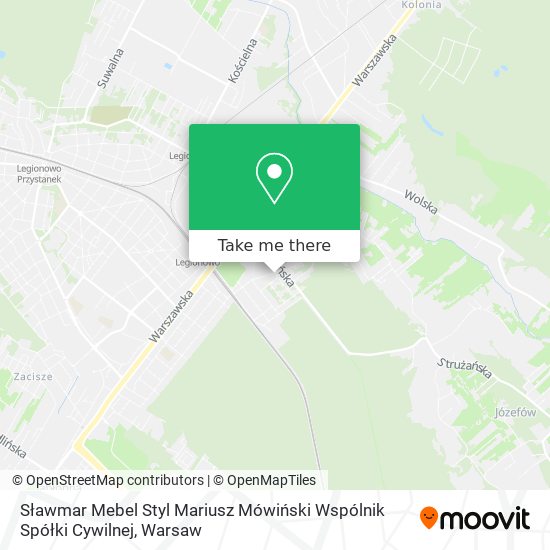 Sławmar Mebel Styl Mariusz Mówiński Wspólnik Spółki Cywilnej map