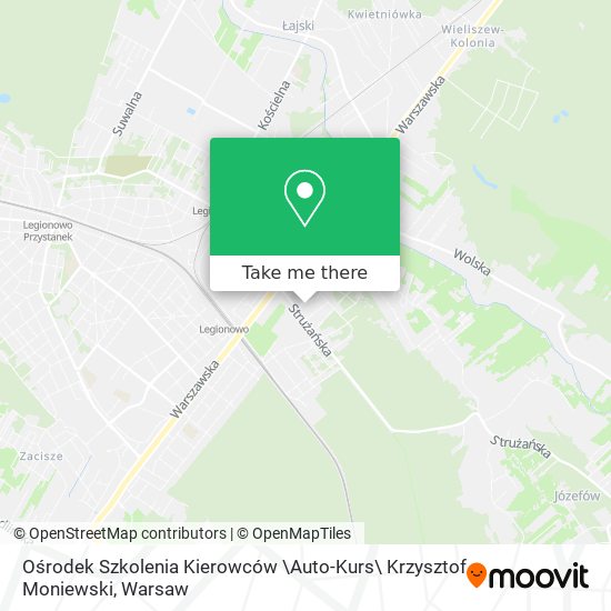 Ośrodek Szkolenia Kierowców \Auto-Kurs\ Krzysztof Moniewski map